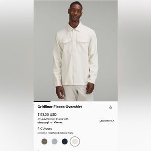 Lululemon Gridliner Fleece Overshirt